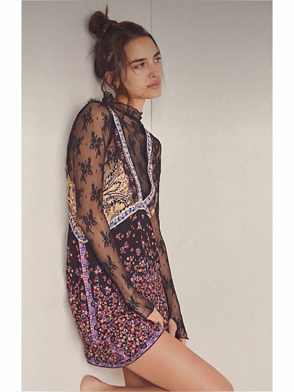 Free People East Willow Trapeze Mini Dress